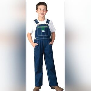 Liberty Boy's Blue Denim Bib Overalls Sz 7R-Outdoor Farm Life Casual Playwear